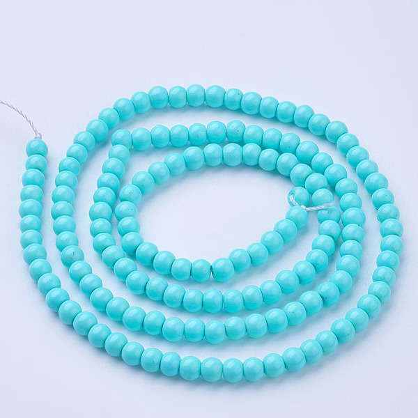 

PandaHall Glass Pearl Beads Strands, Pearlized, Round, Deep Sky Blue, 4~5mm, Hole: 1mm, about 200pcs/strand, 30.71 inch(78cm) Glass Round...