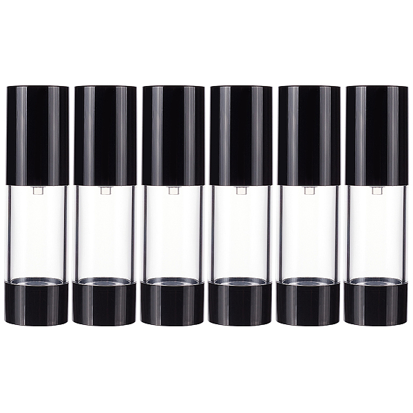 

PandaHall Empty Portable Plastic Airless Pump Bottles, Refillable Vacuum Press Bottle, Lotion Foundation Travel Container, with Dustproof..., Black