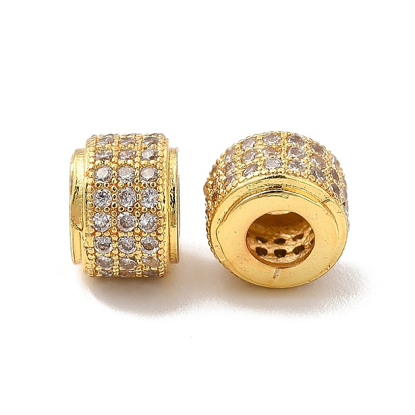 

PandaHall Rack Plating Brass Cubic Zirconia Beads, Cadmium Free & Lead Free, Long-Lasting Plated, Column, Golden, Clear, 9x6.5mm, Hole...