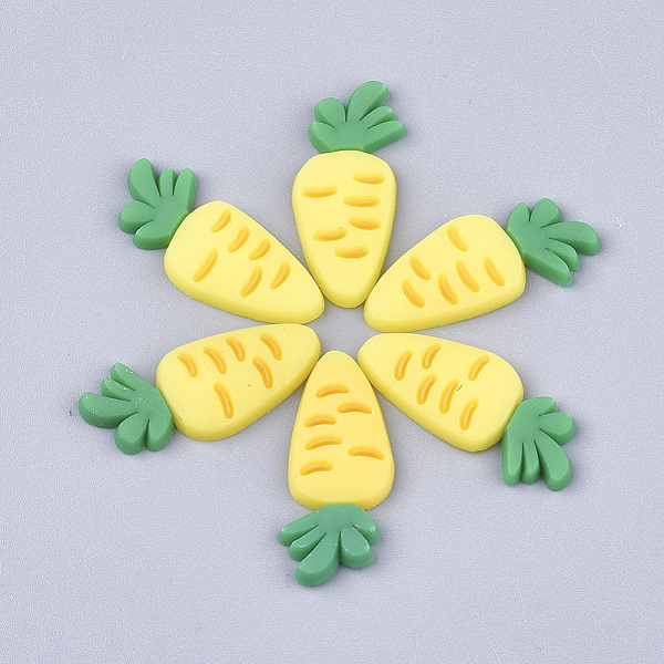 

PandaHall PVC Plastic Cabochons, Carrot, Yellow, 27.5x11.5x3mm Plastic Vegetables Yellow