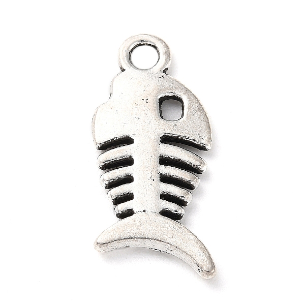 

PandaHall Tibetan Style Alloy Pendants, Fishbone Charm, Antique Silver, 27x12x2mm, Hole: 3mm, about 256pcs/500g Alloy Fish