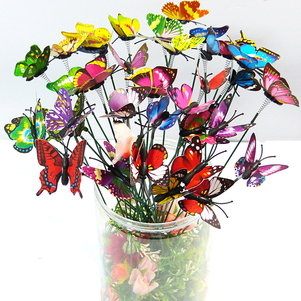 

PandaHall Butterfly Plastic Decorative Garden Stake, Ground Insert Decor, for Yard, Lawn, Garden Decoration, Mixed Color, 250x45mm Plastic..., Multicolor