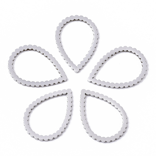 

PandaHall 201 Stainless Steel Linking Rings, Laser Cut, Teardrop, Stainless Steel Color, 16x11x1mm, Inner Diameter: 9x13mm 201 Stainless...