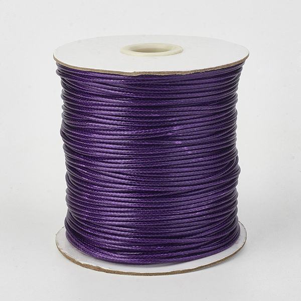 

PandaHall Eco-Friendly Korean Waxed Polyester Cord, Purple, 0.5mm, about 169.51~174.98 Yards(155~160m)/Roll Waxed Polyester Cord Purple