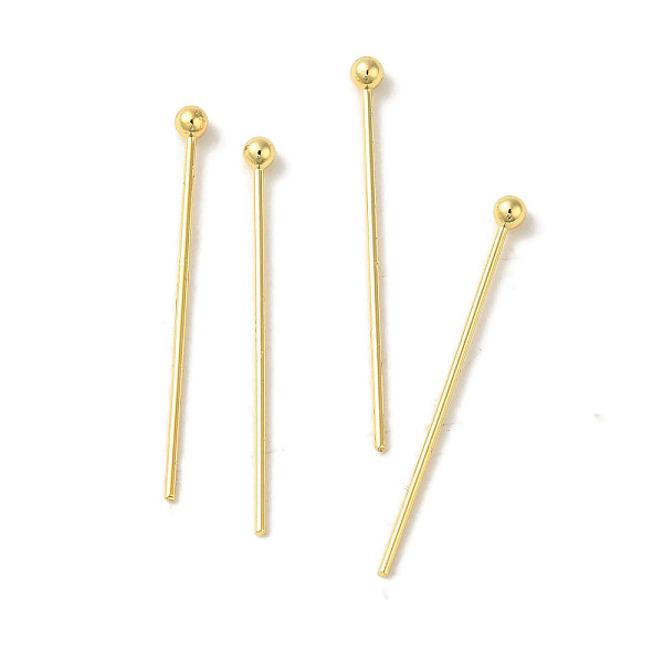 

PandaHall 304 Stainless Steel Ball Head Pins, Real 18K Gold Plated, 25x0.7mm, Head: 1.9mm 304 Stainless Steel
