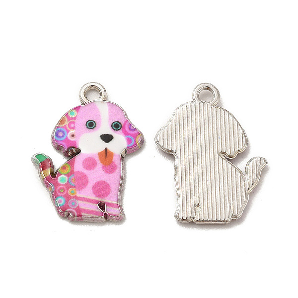 

PandaHall Alloy Enamel Pandants, Lead Free & Cadmium Free, Platinum, Dog Charm, Pink, 21.5x16x2mm, Hole: 1.8mm Alloy+Enamel Dog Pink