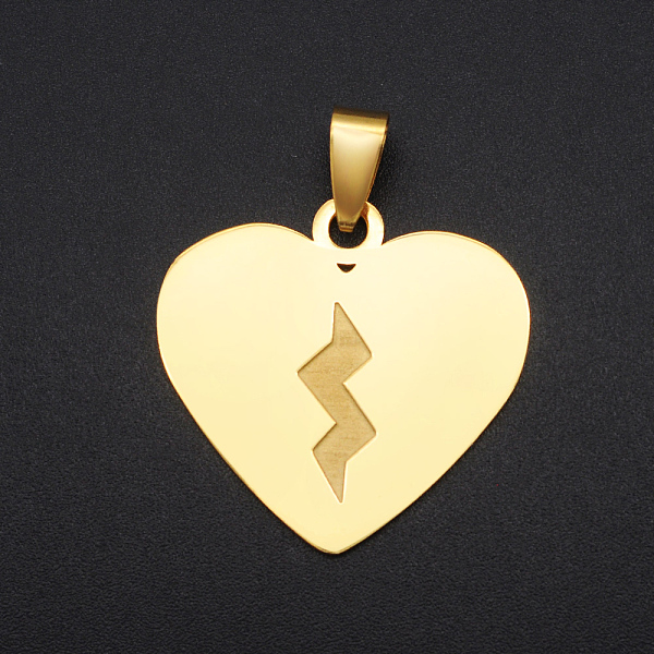 

PandaHall 201 Stainless Steel Pendants, with Stainless Steel Snap On Bails, Split Heart, Golden, 29x30x1mm, Hole: 4x8.5mm 201 Stainless...