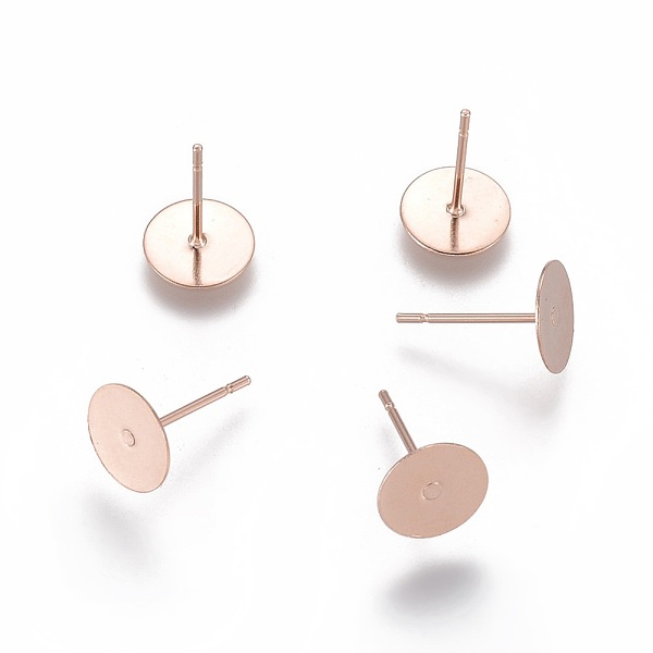 

PandaHall 304 Stainless Steel Stud Earring Findings, Flat Round, Rose Gold, 8x0.3mm, Pin: 0.7mm 304 Stainless Steel Flat Round