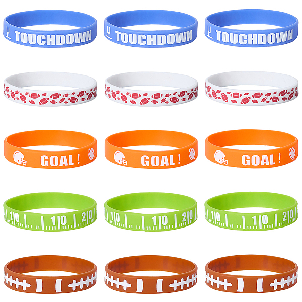 35Pcs 5 Colors Silicone Cord Bracelet Wristband