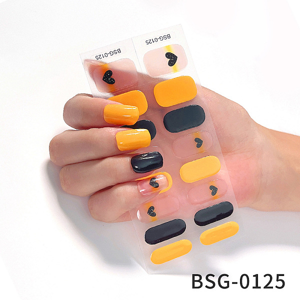 

PandaHall Nail Art Full Cover Nail Stickers, Glitter Powder Stickers, Self-Adhesive, for Nail Tips Decorations, Saddle Brown, 13.6x8x0.9cm..., Orange