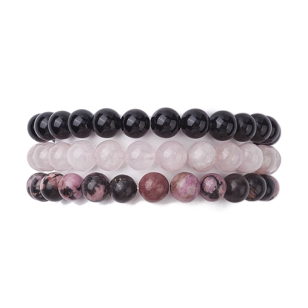 

PandaHall 3Pcs 3 Styles Natural Mixed Gemstone Round Beaded Stretch Bracelets Set, Inner Diameter: 2 inch(5.05~5.15cm), 1Pc/style Mixed...