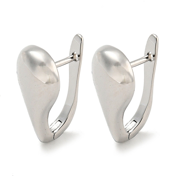 

PandaHall Brass Hoop Earrings, Real Platinum Plated, 17x9mm Brass Others