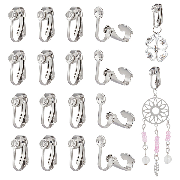 

PandaHall Unicraftale 70Pcs 304 Stainless Steel Clip-on Earring Findings, Stainless Steel Color, 16x7.5x10mm 304 Stainless Steel