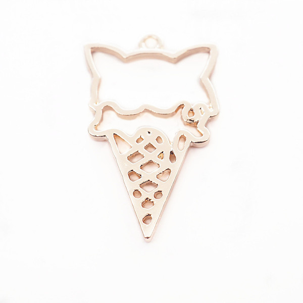 

PandaHall Zinc Alloy Open Back Bezel Pendants, For DIY UV Resin, Epoxy Resin, Pressed Flower Jewelry, Ice Cream, Rose Gold, 43x27mm Alloy...