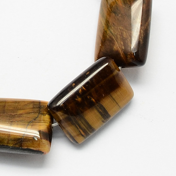 

PandaHall Rectangle Shaped Gemstone Natural Tiger Eye Beads Strands, Dark Goldenrod, 18x13x6mm, Hole: 1mm, about 22pcs/strand, 15.7 inch...