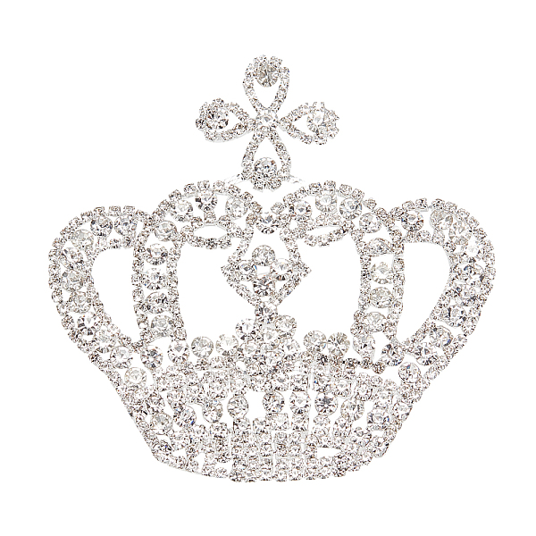PandaHall FINGERINSPIRE Crown Rhinestone Patches Crown Sewing on Appliques 90x90x4 mm Crystal Rhinestone Applique Glitter Applique Patch for...