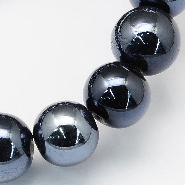 

PandaHall Pearlized Handmade Porcelain Round Beads, Black, 8mm, Hole: 2mm Porcelain Round Black