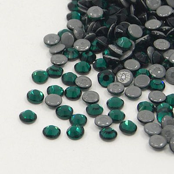 PandaHall Glass Hotfix Rhinestone, Grade AA, Flat Back & Faceted, Half Round, Emerald, SS6, 1.9~2.0mm, about 1440pcs/bag Glass Rhinestone...