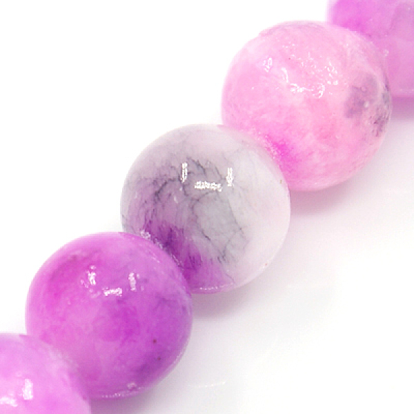

PandaHall Natural Persian Jade Beads Strands, Dyed, Round, Magenta, 8mm, Hole: 1.2~1.5mm, about 50pcs/strand, 16 inch Persian Jade Round..., Pink