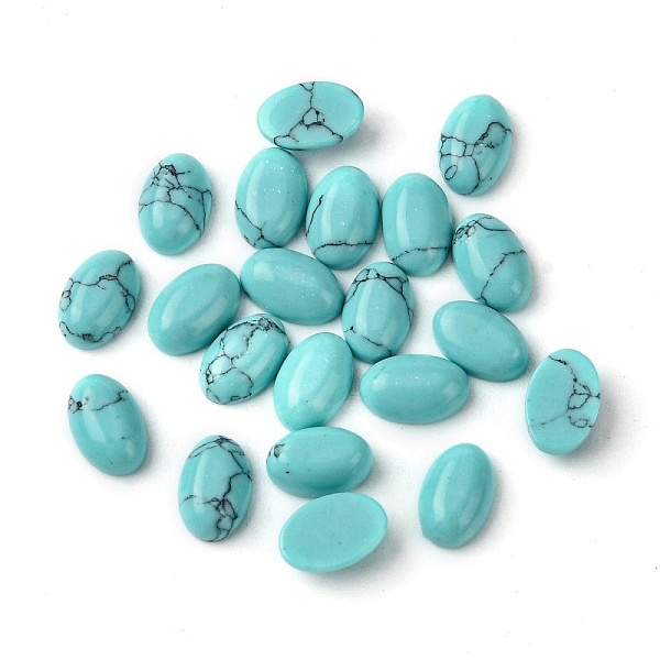 

PandaHall Synthetic Turquoise Cabochons, Oval, 6x4x2~2.5mm Synthetic Turquoise Oval