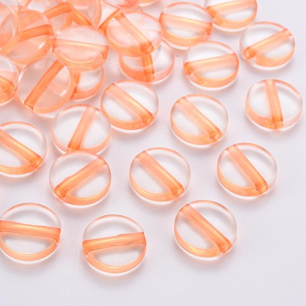 

PandaHall Transparent Acrylic Beads, Flat Round, Orange, 16x5mm, Hole: 2.8mm, about 480pcs/500g Acrylic Flat Round Orange