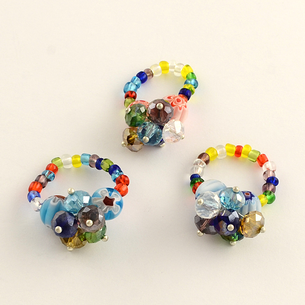 Anneaux Extensibles à Lampwork Avec Perles De Graines