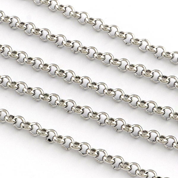 

PandaHall 201 Stainless Steel Unwelded Rolo Chains, Belcher Chain, with Spool, Stainless Steel Color, 1.5x4.0mm, about 82.02 Feet(25m)/roll...