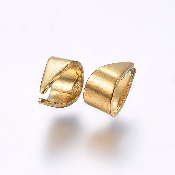 

PandaHall Ion Plating(IP) 304 Stainless Steel Snap on Bails, Golden, 6x4x3mm, Inner: 5x3mm 304 Stainless Steel