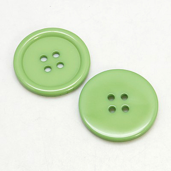 

PandaHall Resin Buttons, Dyed, Flat Round, Light Green, 18x3mm, Hole: 2mm, 395pcs/bag Resin Flat Round Green