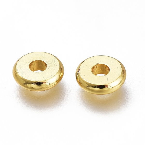 

PandaHall Brass Spacer Beads, Long-Lasting Plated, Flat Round, Golden, 6x1.5mm, Hole: 1.8mm Brass Flat Round