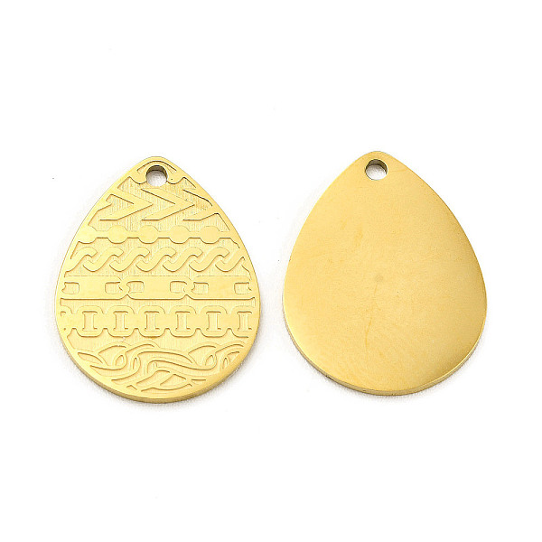 

PandaHall Ion Plating(IP) 304 Stainless Steel Pendants, Teardrop Charm, Real 18K Gold Plated, 18x14x1mm, Hole: 1.4mm 304 Stainless Steel...