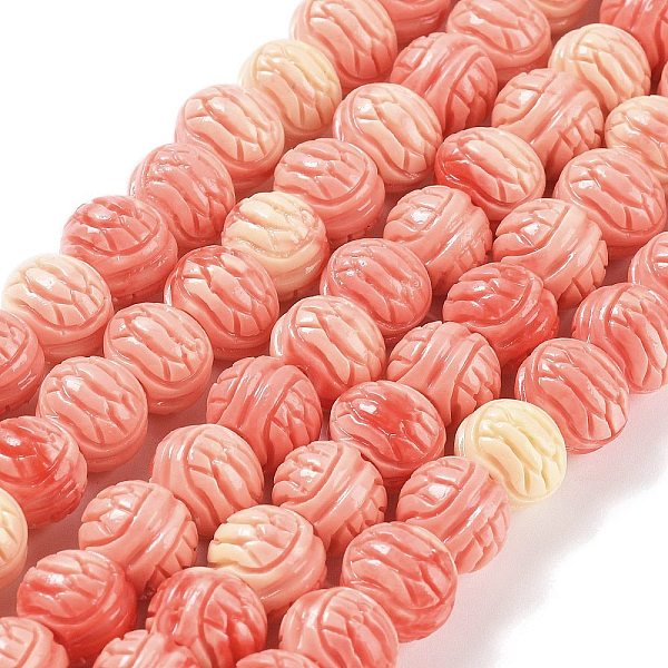 

PandaHall Synthetic Coral Beads, Dyed, Turtle Shell, Salmon, 11x9mm, Hole: 1.4mm, about 40pcs/strand, 14.57''(37cm) Synthetic Coral Turtle..., Red