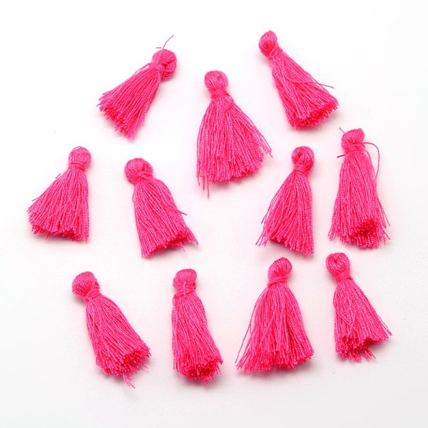 

PandaHall Cotton Thread Tassels Pendant Decorations, Deep Pink, 25~31x5mm, about 39~47pcs/bag Cotton Pink