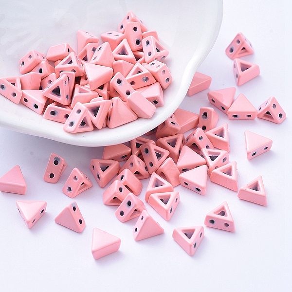 

PandaHall Spray Painted Alloy Multi-Strand Links, For Tile Elastic Bracelets Making, Triangle, Pink, 7x6.3x3.5mm, Hole: 0.8mm Alloy Triangle...