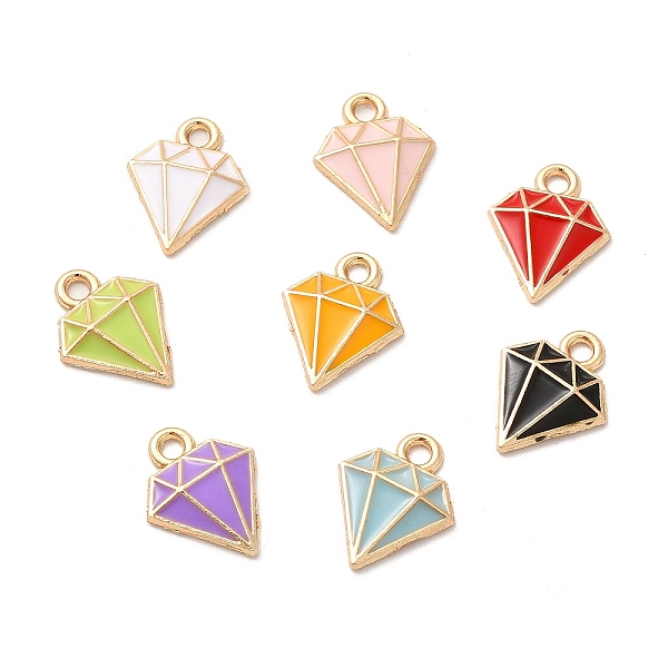 

PandaHall Alloy Enamel Pandants, Lead Free & Cadmium Free, Light Gold, Diamond Charm, Mixed Color, 15x12x2.5mm, Hole: 1.8mm Alloy+Enamel..., Multicolor