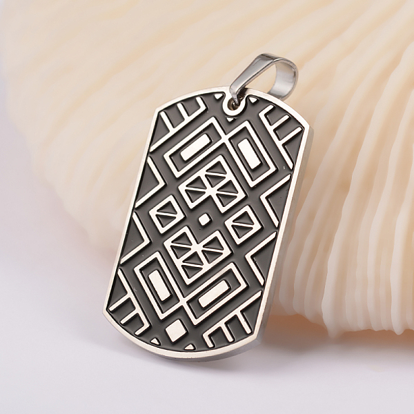 

PandaHall 304 Stainless Steel Pendants, Textured, Rectangle with Mesh Pattern, Antique Silver, 40x21.5x2mm, Hole: 5x6.5mm 304 Stainless...