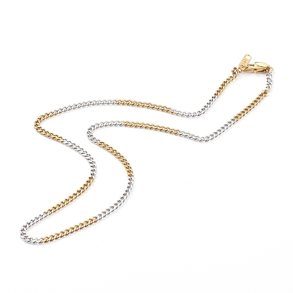 

PandaHall 304 Stainless Steel Curb Chain Necklaces, with Lobster Claw Clasps, Golden & Stainless Steel Color, 17.51 inch(44.5cm), 3mm 304...