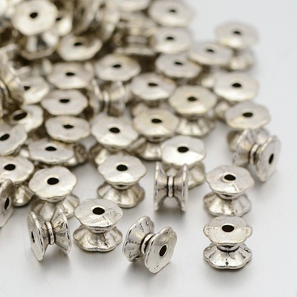 

PandaHall Tibetan Silver Double Sided Bead Caps, Lead Free and Cadmium Free, Tube, Antique Silver, about 5mm long, 7mm wide, hole: 2mm Alloy...