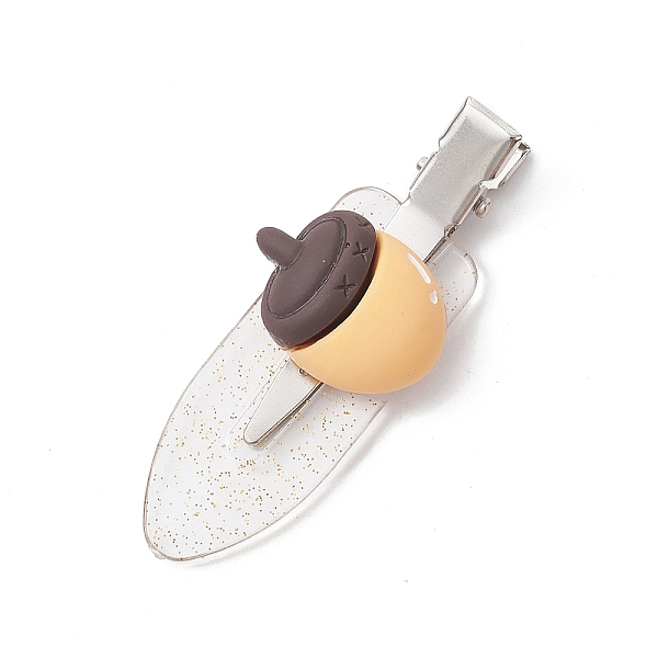 

PandaHall Opaque Resin Alligator Hair Clips, with Glitter Alloy & Plastic Clip, for Girls, Pine Cone, 23x59x12mm Resin Others Orange
