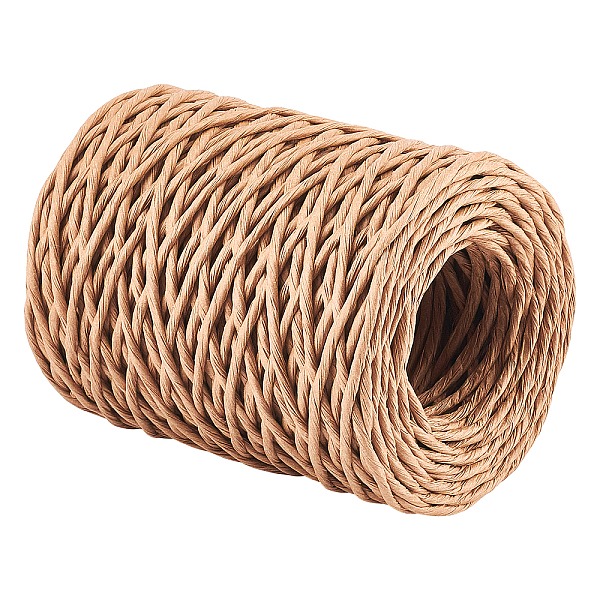 1 Roll Handmade Iron Wire Paper Rattan BurlyWood Woven Paper Rattan 2mm Floral Bind Wire For Art Craft Flower Bouquets 2mm