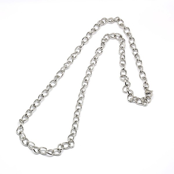 

PandaHall Fashionable 304 Stainless Steel Side Twisted Chain Necklaces, with Lobster Claw Clasps, Stainless Steel Color, 21 inch~22 inch...