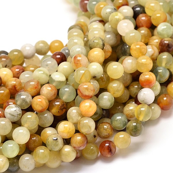 

PandaHall Natural Xiuyan Jade Round Bead Strands, 8mm, Hole: 1mm, about 48pcs/strand, 15.7 inch Xiuyan Jade Round