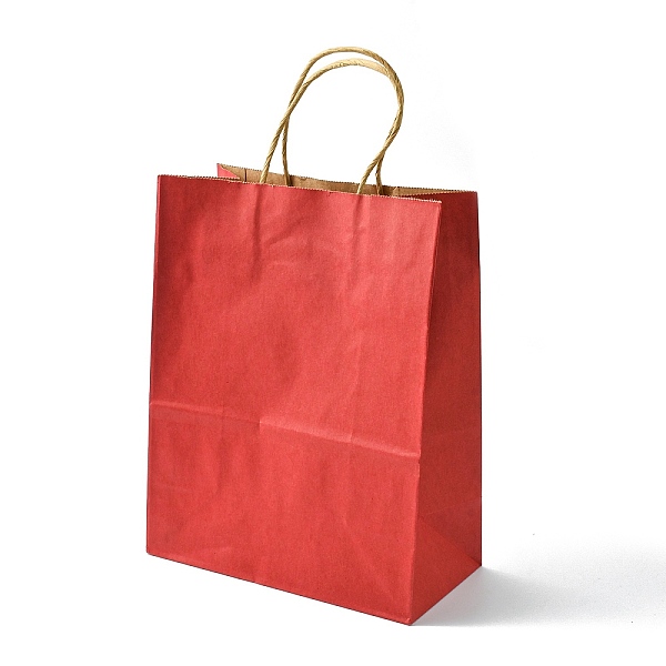 

PandaHall Kraft Paper Bag with Handle, Dark Red, 21x11x27cm Paper None Red