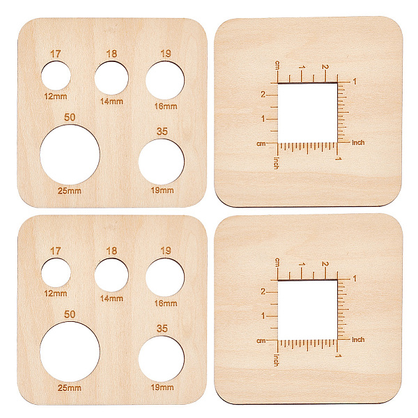 

PandaHall 4Pcs 2 Style Wood Knitting Needle Gauge, Knitting Needle Size Measure Tool, Crochet Ruler, Square, Wheat, 8x8x0.3cm, 2pcs/style..., Orange