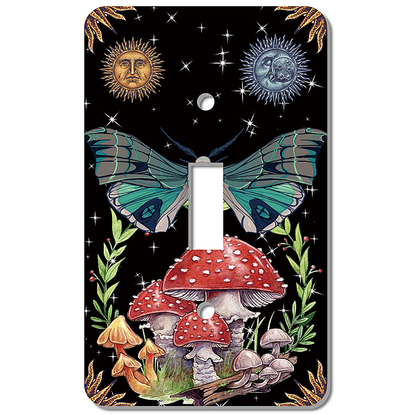 

PandaHall CREATCABIN 2Pcs Mushrooms Moth Moon Star Single Toggle Light Switch Plate Covers Decorative Wall Plates Acrylic Electrical Outlet...