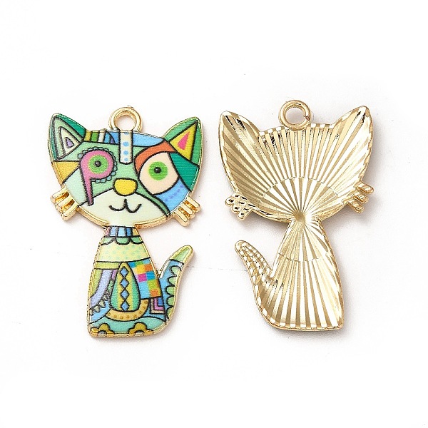 

PandaHall Alloy Enamel Pendants, Cadmium Free & Nickel Free & Lead Free, Golden, Cat Charms, Green, 30x19.5x2.5mm, Hole: 2.2mm Alloy+Enamel...