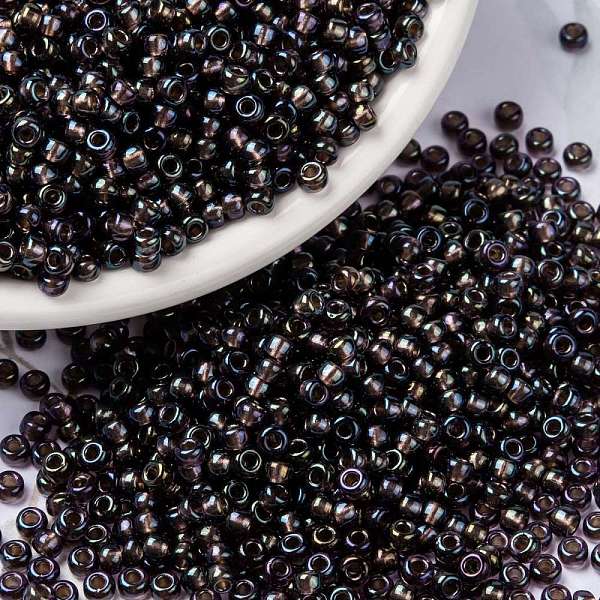 

PandaHall MIYUKI Round Rocailles Beads, Japanese Seed Beads, 8/0, (RR3547), 3mm, Hole: 1.1mm, about 19000~20500pcs/pound Glass Purple