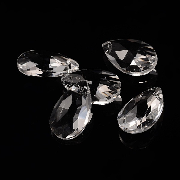 

PandaHall Faceted Teardrop Glass Pendants, Clear, 22x13x7mm, Hole: 1mm Glass Teardrop Clear
