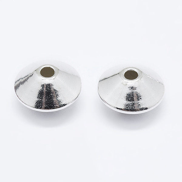 

PandaHall 925 Sterling Silver Spacer Beads, Saucer Beads, Silver, 8.5x4.5mm, Hole: 2mm Sterling Silver Rondelle Silver