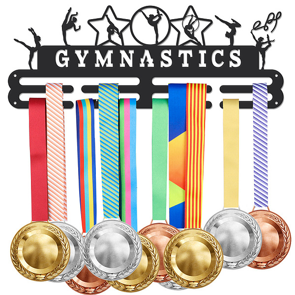 

PandaHall Iron Medal Hanger Holder Display Wall Rack, with Screws, Gymnastics, 150x400mm Iron Sports